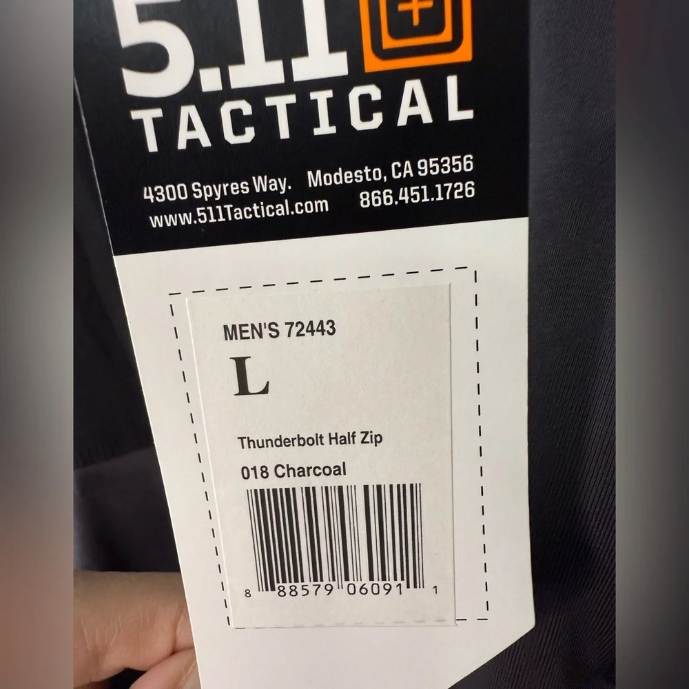 5.11 Tactical NWT Men's Thunderbolt Half Zip Charcoal Gray Jacket - Large - Picture 3 of 8